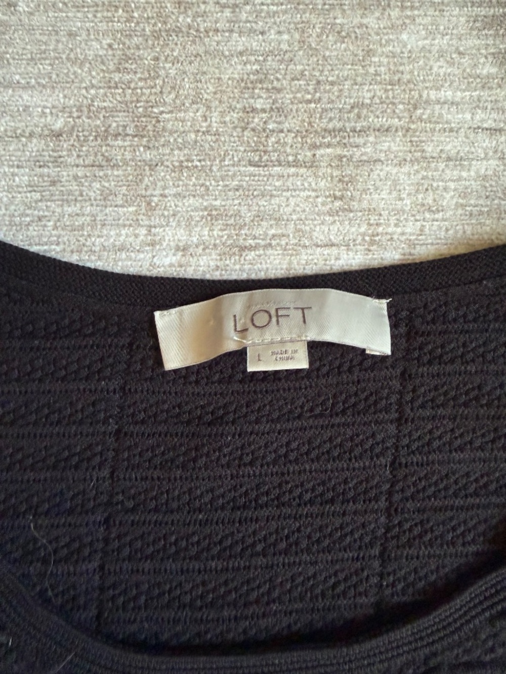 Loft Textured Ribbed Black Shell Tank Top - Picture 2 of 4